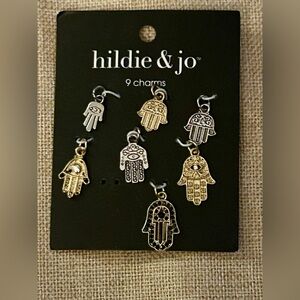 Hamsa Hand Charms Silver & Gold Toned Set of 7 by Hildie & Jo